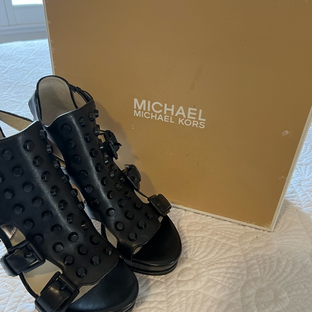New Michael Kors Black Studded Heels